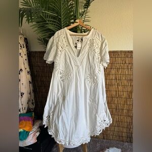 NWT Free People Natural Izabella Battenburg Tunic XL